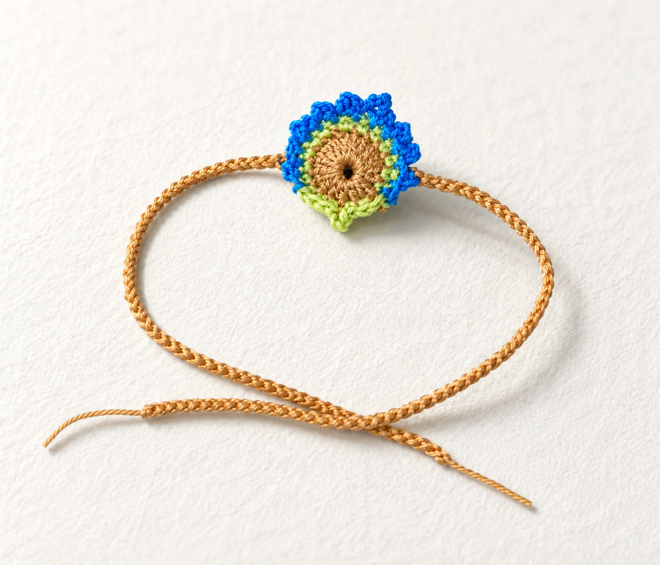 Peacock Floral Handcrafted Crochet Rakhi for Raksha Bandhan